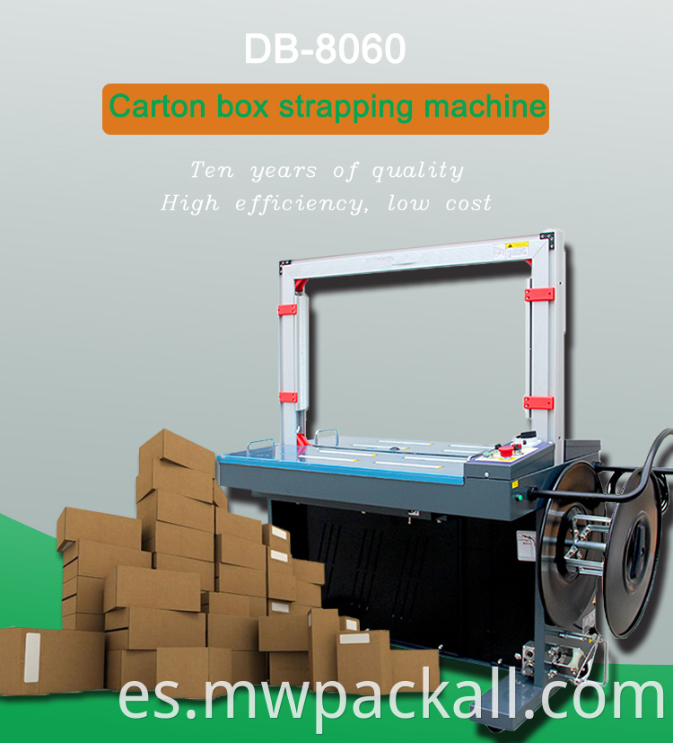 Myway Packing DB8060 Automatic Tape PP Belt Box Caja Flejadora Empaquetadora